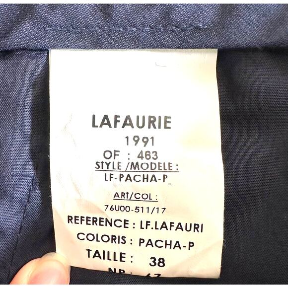 Lafaurie Mens 100% Wool Trouser Pants Mid Rise Blue Size EU 38 or US 28 Classic - Picture 8 of 10